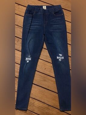 Dark Wash Distressed Women's Jeggings Size Large